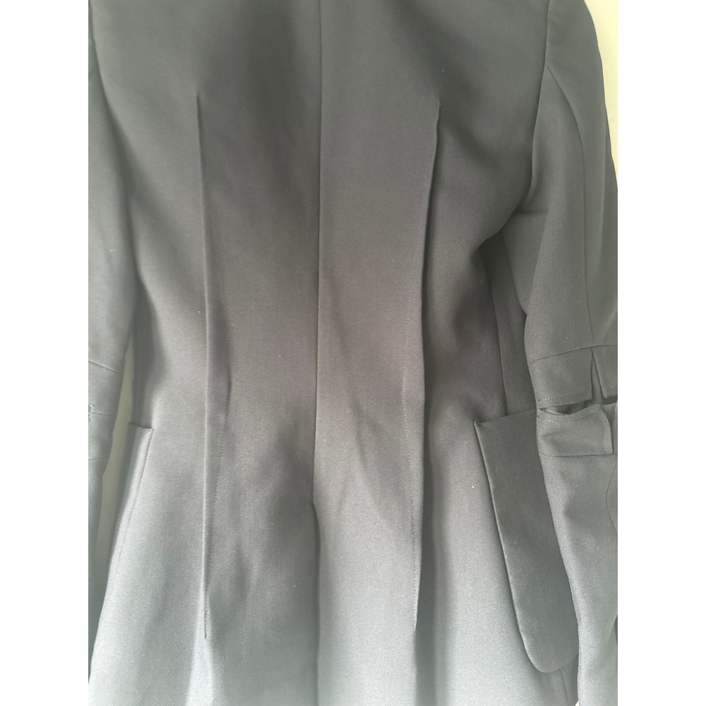 Marina Moscone Patch Pocket Blazer Blue Gabardine Size 4 - Picture 14 of 16
